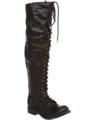 Jeffrey Campbell Meds Lace Up Knee Boot Black Leather - Lyst
