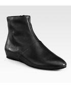 See By Chloé Flat Leather Ankle Boots - Lyst