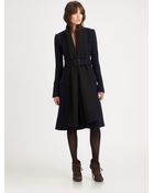 Burberry Prorsum Drapedfront Wool Coat - Lyst