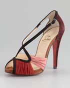 Christian Louboutin Divinoche Crisscross Suede Sandal - Lyst