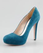 Prada Suede Internalplatform Pump Marine - Lyst