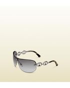 Gucci Sunglasses with Marina Chain Detail On Temple - Lyst