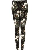 Topshop Swan Print Leggings - Lyst
