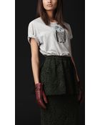 Burberry Prorsum Owl Detail Cotton Tshirt - Lyst