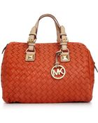 Michael Kors Grayson Woven Satchel - Lyst