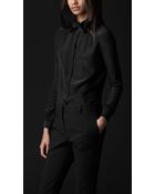 Burberry Prorsum Bow Detail Silk Shirt - Lyst