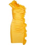 Catherine Malandrino Ruffled Stretch Silk Dress - Lyst