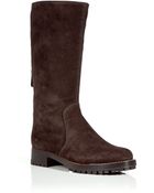 Sergio Rossi Chocolate Suede Boots - Lyst
