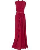 Elie Saab Gathered Front Gown - Lyst