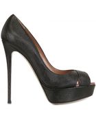 Valentino 140mm Printed Patent Open Toe Pumps - Lyst