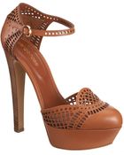 Sergio Rossi Laser Cut Dorsay Sandal - Lyst