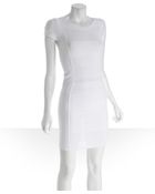 BCBGMAXAZRIA White Knit Stitch Leena Cap Sleeve Dress - Lyst