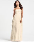 Ann Taylor Strapless Beaded Tulle Gown - Lyst