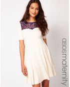 Asos Maternity Skater Dress with Lace Insert - Lyst