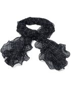 Brooks Brothers Silk Tattersall Ruffle Scarf - Lyst