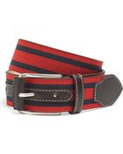 Brooks Brothers Leather and Grosgrain Striped Belt - Lyst