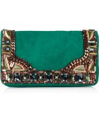 Matthew Williamson Embellished Suede Clutch - Lyst