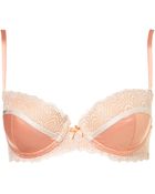 Topshop Satin and Fan Lace Balcony Bra - Lyst