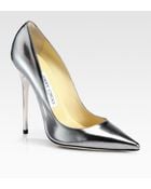 Jimmy Choo Anouk Metallic Leather Pumps - Lyst