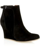 Lanvin Abu Suede Wedge Ankle Boot - Lyst