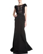 Nina Ricci Lace Neck Gown - Lyst