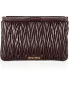 Miu Miu Matelassé Leather Clutch - Lyst