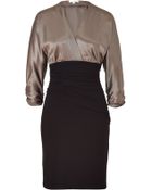 Paule Ka Sepiablack Draped Combo Dress - Lyst