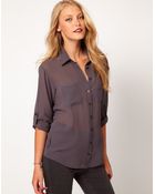 ASOS Collection Shirt with Roll Back Sleeve - Lyst