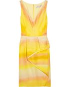 Lela Rose Cascadingruffle Jacquard Dress - Lyst