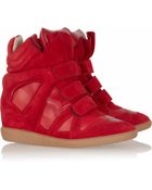 Isabel Marant Bekket Leather and Suede Sneakers - Lyst