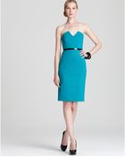 Catherine Malandrino Strapless Dress V Neck with Belt - Lyst