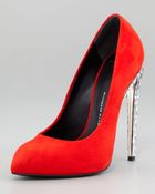 Giuseppe Zanotti Crystalheel Suede Pump - Lyst