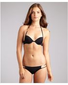 Just Cavalli Black Nylon Cut Out Sides Bikini Bottom - Lyst
