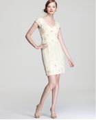 Sue Wong Beaded Dress V Neck Cap Sleeve - Lyst