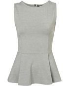 Topshop Sleeveless Peplum Top - Lyst