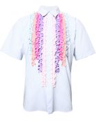 Comme Des Garçons Checked Ruffle Sleeve Shirt - Lyst