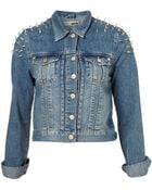 Moto Moto Shoulder Spike Denim Jacket - Lyst