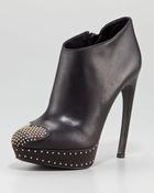 Alexander McQueen Studded Hearttoe Platform Bootie - Lyst