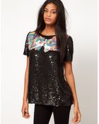ASOS Collection Embellished T-shirt with Mosaic Beading - Lyst