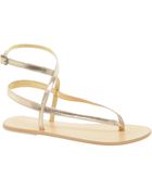 Asos Finish Leather Flat Sandals - Lyst