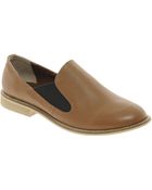 Asos Asos Motown Leather Flat Shoes - Lyst