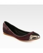 Rag & Bone Maya Suede and Metallic Leather Ballet Flats - Lyst