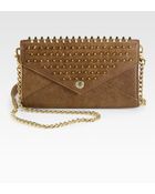 Rebecca Minkoff Studded Continental Wallet - Lyst