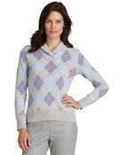 Brooks Brothers Lambs Wool Argyle Shawl Sweater - Lyst