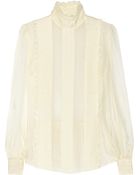 McQ by Alexander McQueen Pleated Silkchiffon Blouse - Lyst