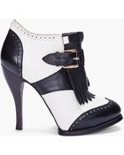 McQ by Alexander McQueen Ivory Black Brogue Pumps - Lyst