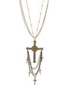 Topshop Cross and Chains Necklace - Lyst
