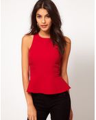 ASOS Collection Asos Textured Top with Peplum - Lyst
