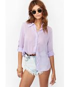 Nasty Gal Bianca Chiffon Blouse Lilac - Lyst