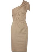 Roland Mouret One-Shoulder Textured Cotton-Blend Dress - Lyst